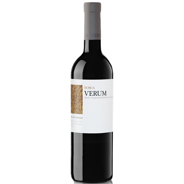 Botella de vino tinto ecológico Verum Tosca de Finca Los Arcángeles para restaurantes y asadores de Cantabria por L'abuela Maruchi