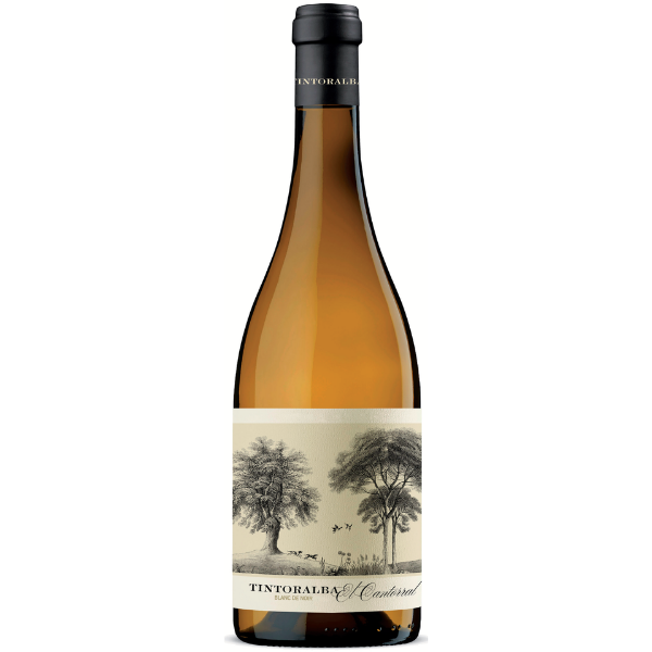 Botella de vino blanco Tintoralba El Cantorral Blanc de Noir elaborado con Garnacha Tintorera para hostelería de Cantabria por L'abuela Maruchi
