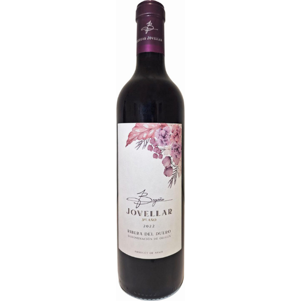 Botella de vino tinto de guarda Jovellar Ribera del Duero 2022 elaborado por Begoña Jovellar para asadores y restaurantes en Cantabria por L'abuela Maruchi