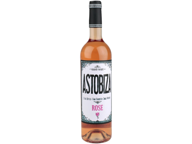 Botella de txacoli rosado de bodegas astobiza