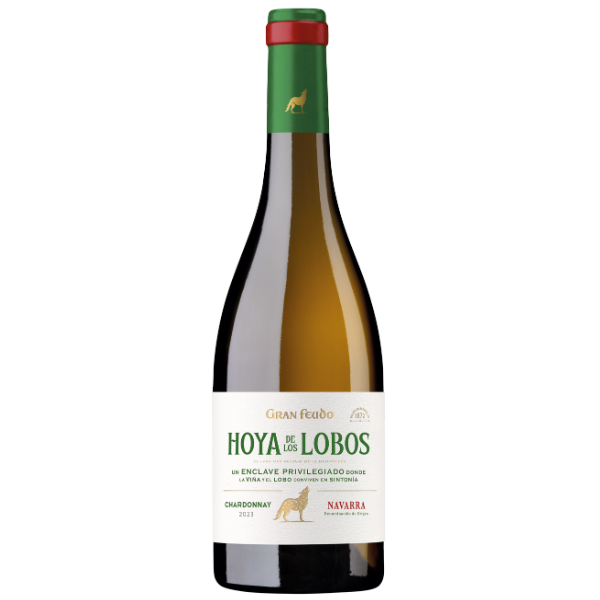 Hoya de los lobos blanco Vino blanco de navarra con uva chardonnay.