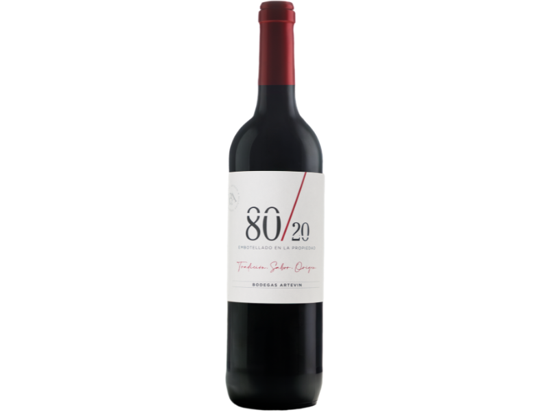 Botella 80/20 vino de mesa tinto de bodegas don sancho de londoño