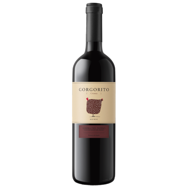 Botella de vino tinto Gorgorito Crianza D.O. Ribera del Duero para restaurantes