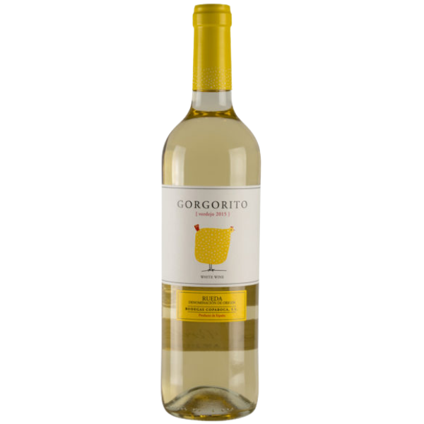 Botella de vino blanco Gorgorito Verdejo D.O. Rueda de Bodegas Copaboca para hostelería en Cantabria